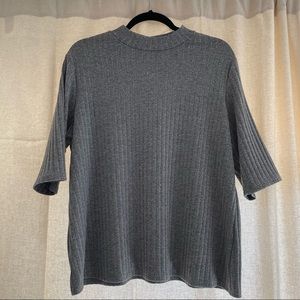 Joe Fresh High Neck Ribbed Dress Top - Grey - Size 2X - Basics - Staple Piece